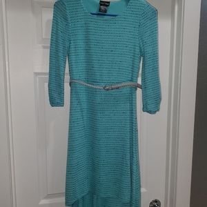 Teal and gray dress